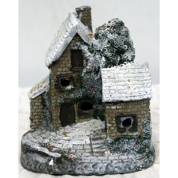 JSNY Resin Winter Brick Cottage House Display Decor Christmas Window Cutouts - Picture 1 of 8